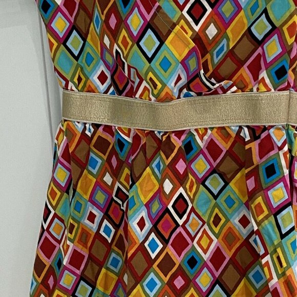 High 5 Sleeveless Geometric Print Colorful Dress 4 - Picture 3 of 10